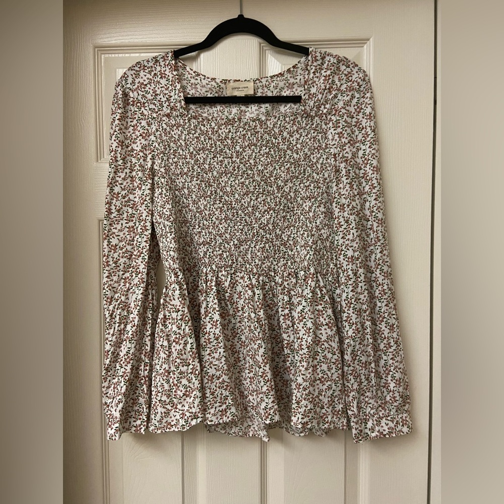 Floral Ribbed Blouse